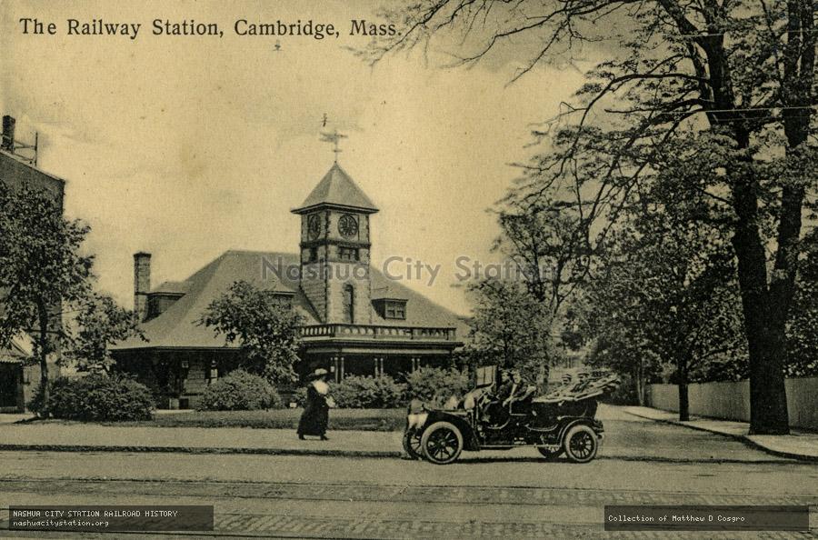 Postcard: The Railway Station, Cambridge, Massachusetts